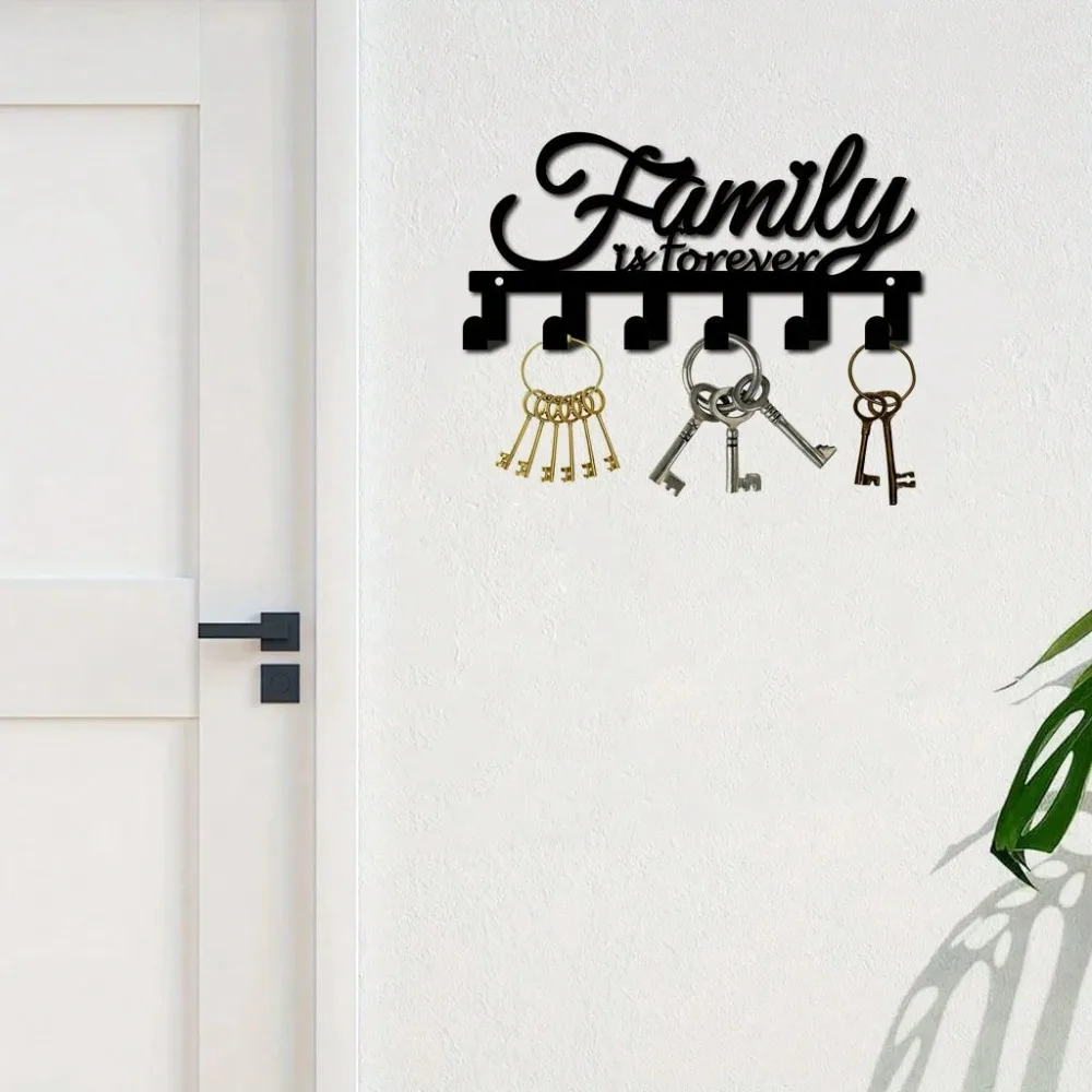 Llavero con gancho para el hogar con letras creativas de la marca G, artesanía casera de hierro forjado negro para perchero montado en la pared para balcón, 1 ud.