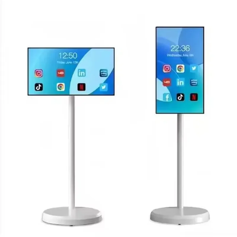27 Inch Portable Smart TV Touch Screen Rechargeable Wireless Display Monitor for Indoor Outdoor Home Camping Travel Use