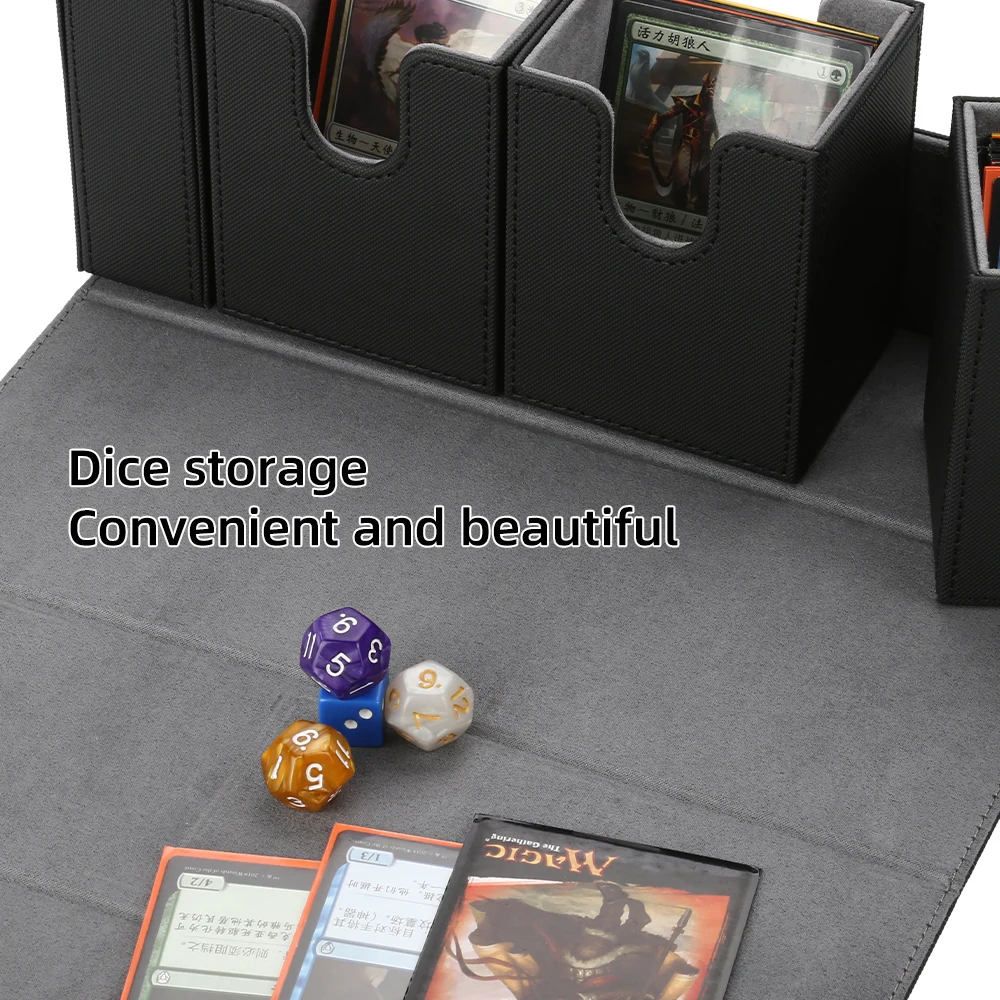 T230 4-in-1 Card Case PTCG Trading Gaming PU Leather Flannel Lining Double Box for Environmental Protection Fits 100