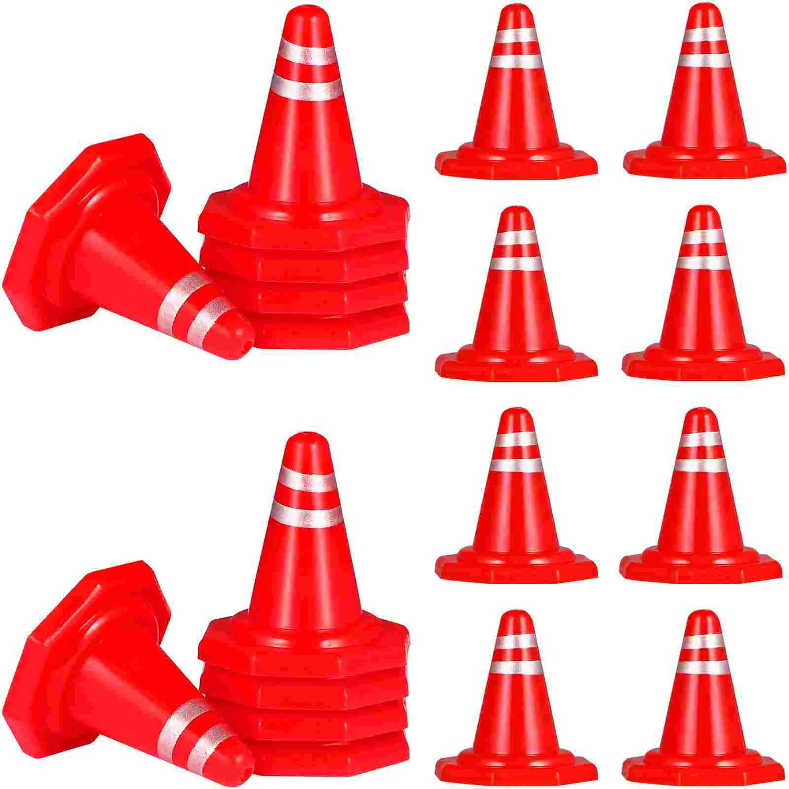 50 Pcs Sandbox Barricades Road Construction Cones Table Ornaments Toys Traffic Models Miniature for Kids Signs