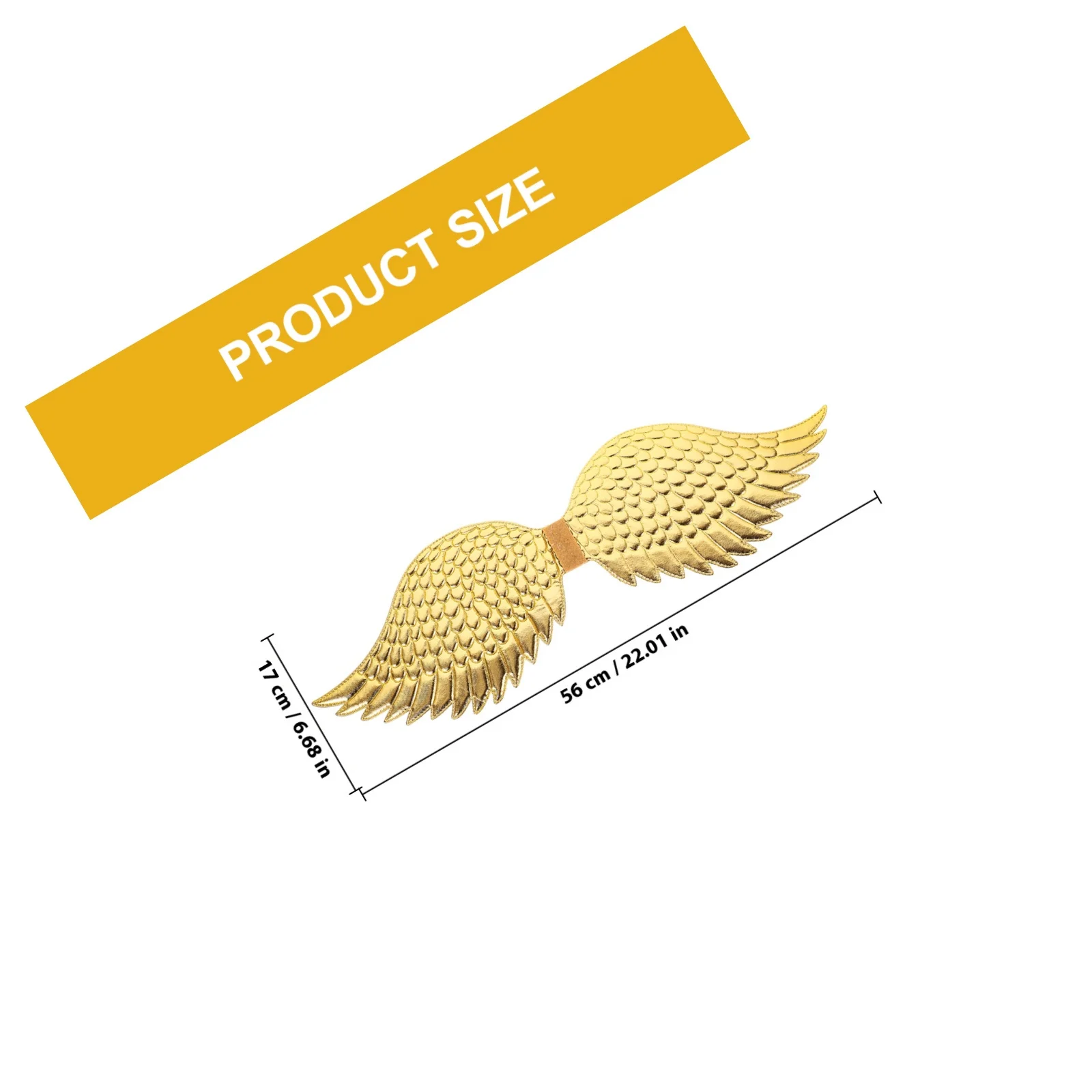 2 szt. Złote Skrzydła Anioła Duże Materiałowe Skrzydła dla Dzieci Dziewcząt Halloween Cosplay Impreza Scena Występ Rekwizyt Akcesoria do Przebrań