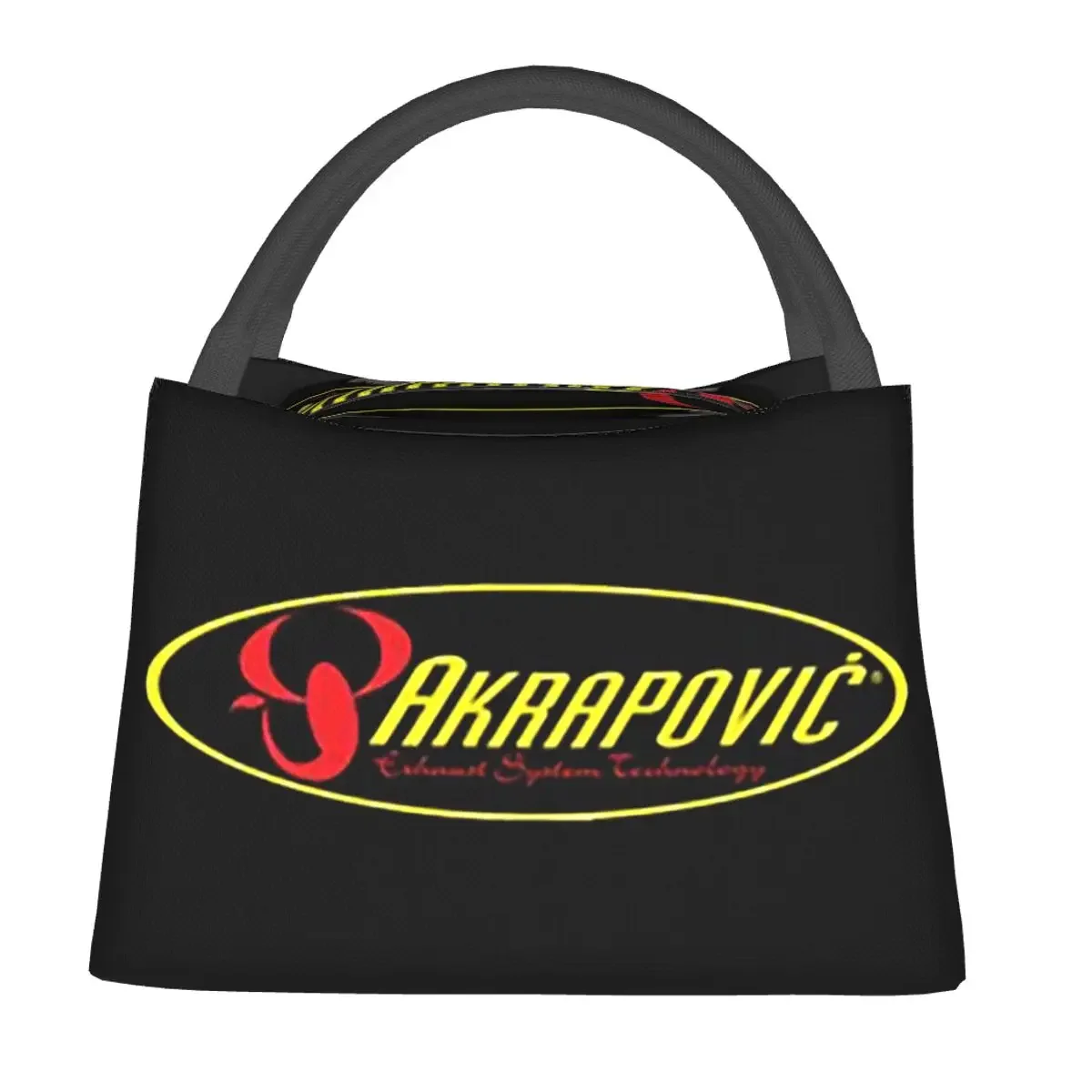 Akrapovics Logo AKS Motorcycle Exhaust Lunch Bags Insulated Bento Box Portable Lunch Tote Thermal Bag for Woman Student Work