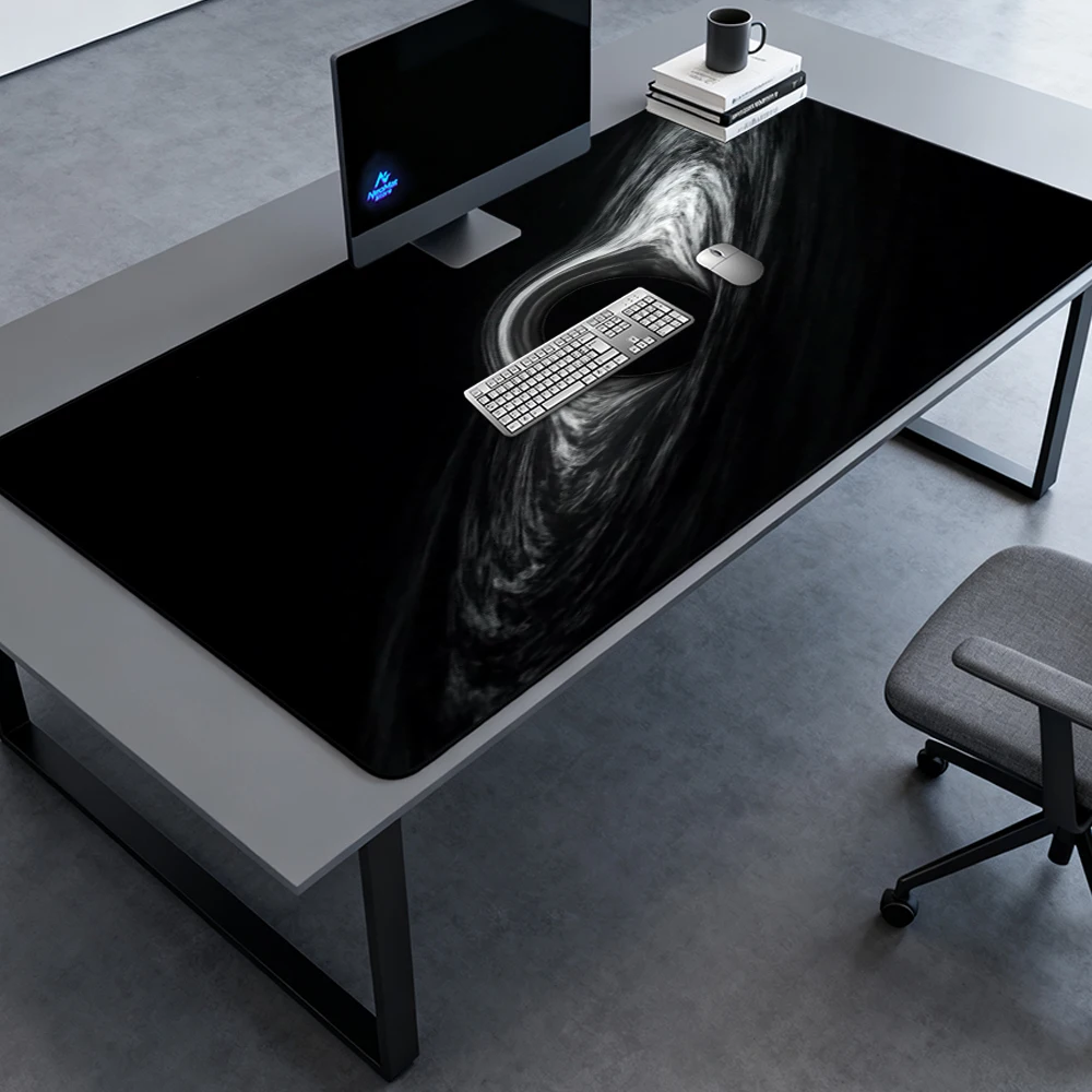 Space Black Desk Mat Hole Mousemat Gaming Table Mat 5mm Giant Nonslip 1400x600 Playmat 1600x600 Cosmic Mousepad Universe Setup