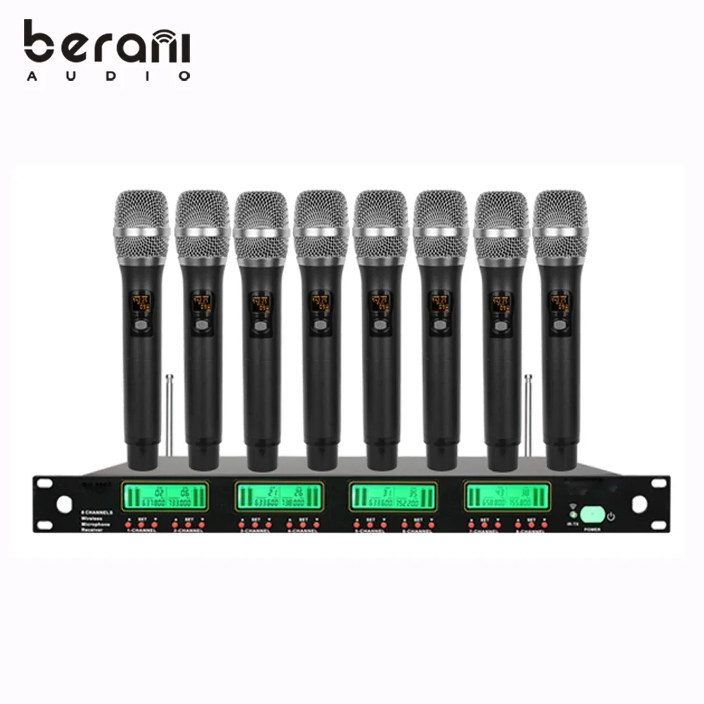 Professional collar clip 8 channel wireless microphone for conference