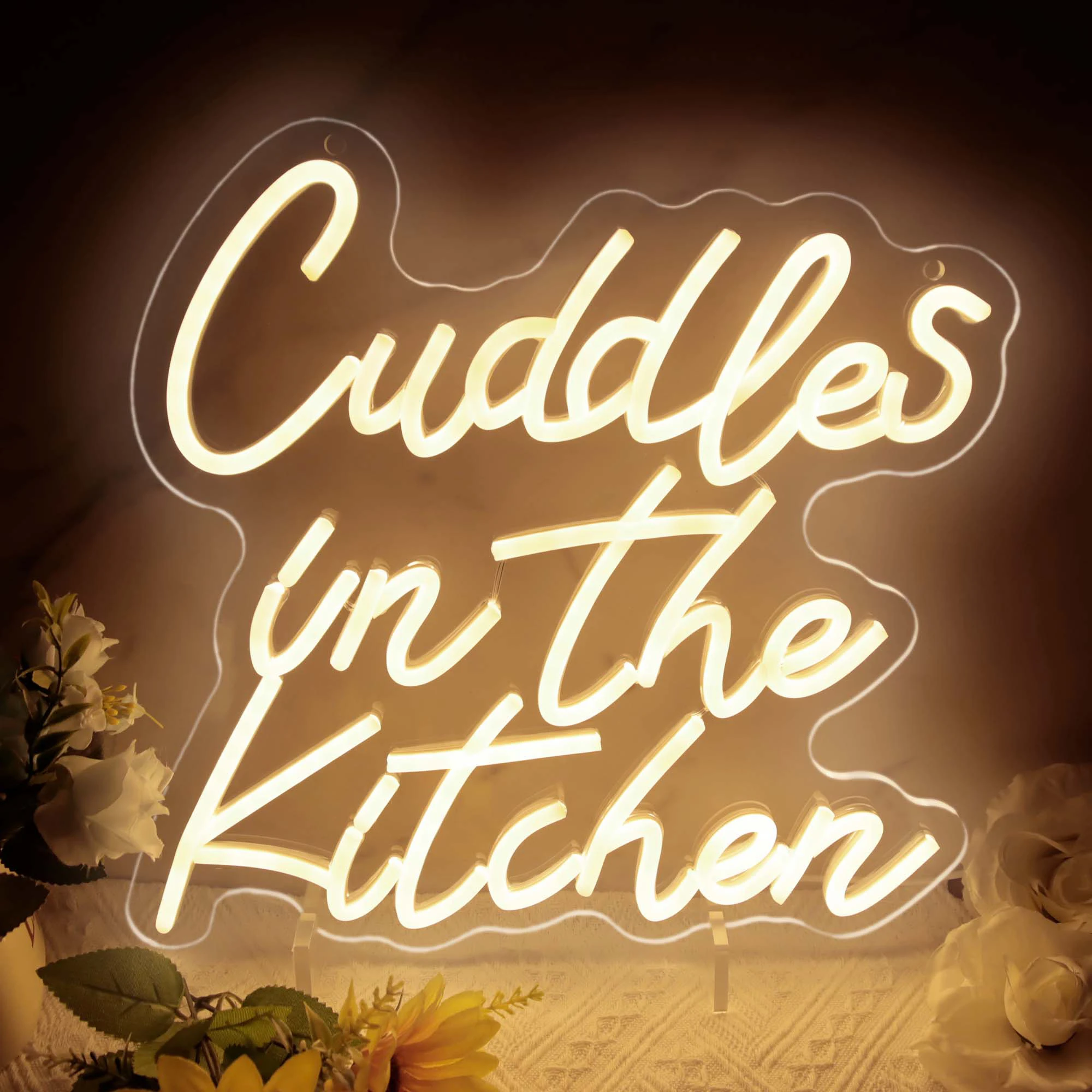 

Cuddles in the Kitchen Neon Signs Wall Decor LED Light for Entryway Front Porch Bedroom Home Party Wedding Kids Gift