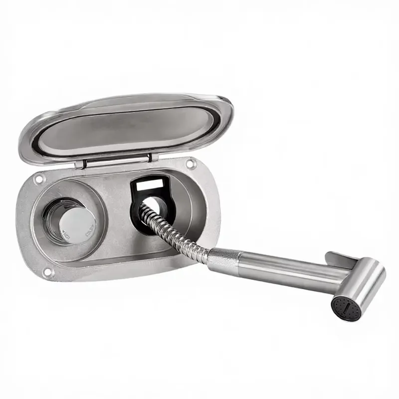 Yumu New Marine Deck Shower Stainless Steel 316 Recessed Transom Hidden Kit for Boat Retrofit/Upgrade