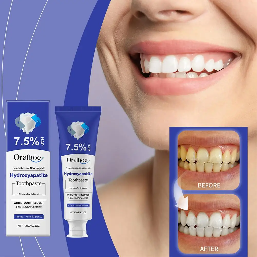 Hydroxyapatite Whitening Toothpaste - Gentle Teeth Removal Toothpaste & Care Stain Breath, Cleaning, Enamel Fresh Z3I6