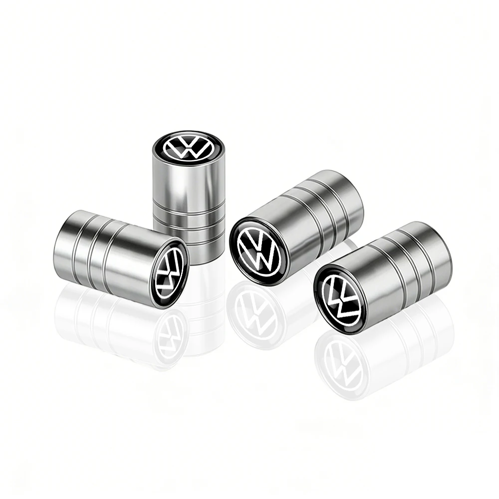 4 Stück Auto-Emblem-Reifenventilkappen Autozubehör für Volkswagen Golf Polo Passat B8 T4 T5 Tcross Touareg Scirocco Passat B5.5 GTI.