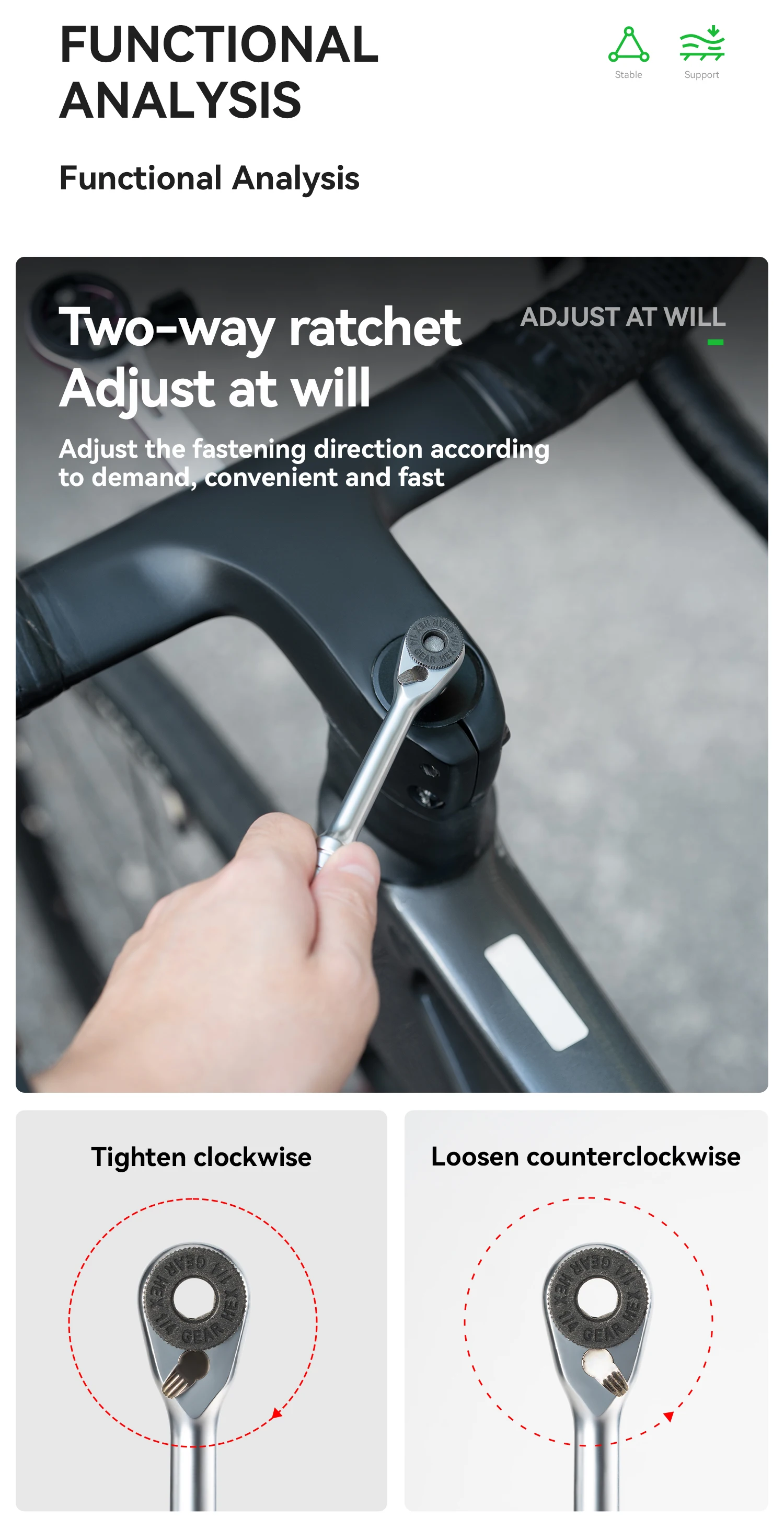 ROCKBROS Fahrrad-Klappwerkzeug Tragbarer Zweiwege-Magnetischer Ratschenschlüssel Schnellverbindungsstange Multifunktionales Fahrrad-Reparaturset – Detail 5