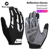 WEST BIKING Full Finger Gloves Unisex Touch Screen Motorcycle Gloves Outdoor Sports Cycling Gloves with Reflective Markings