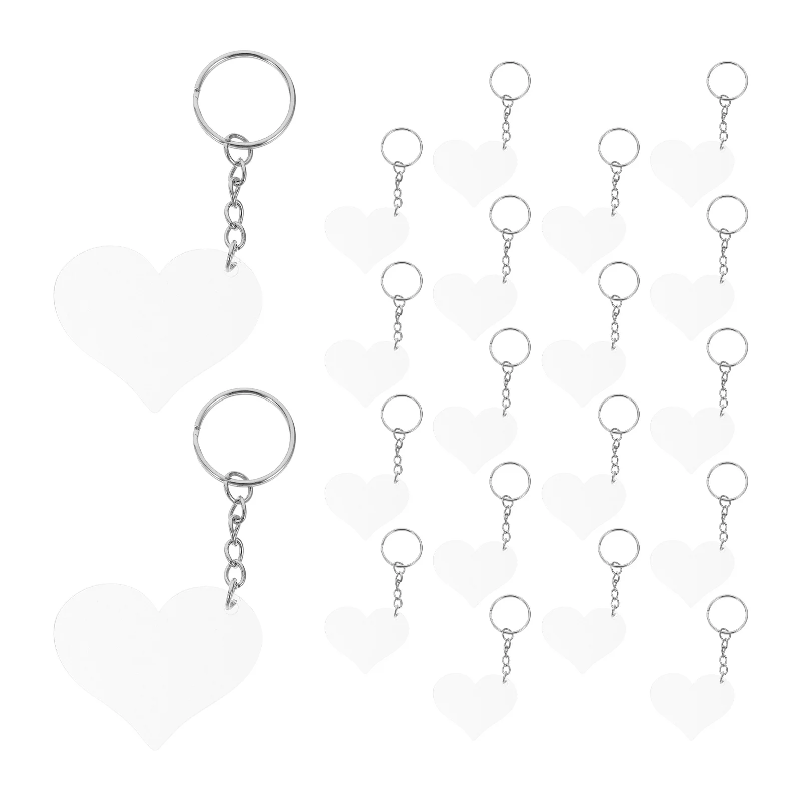 

30Pcs Clear Acrylic Heart Shaped Keychain Blanks DIY Craft Key Pendant Blanks Unique Heart Acrylic Keychain Ornament