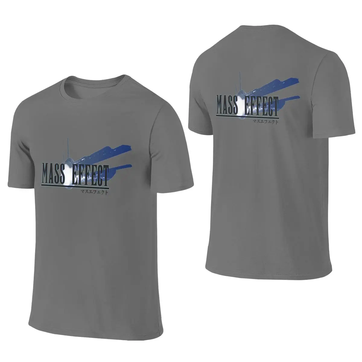 Mass Effect - In The Style Of Final Fantasy Lengthening Reversible T-shirt Commuting Versatile Dark Color Schemes Tee