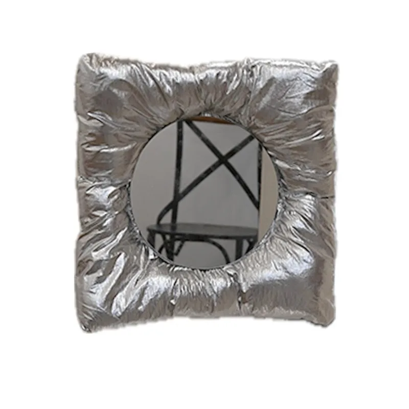 Instagram Metal Style Pillow Mirror Creative Niche Square Decorative Wall Mounted Bathroom Mirrors Led espejo Light Home