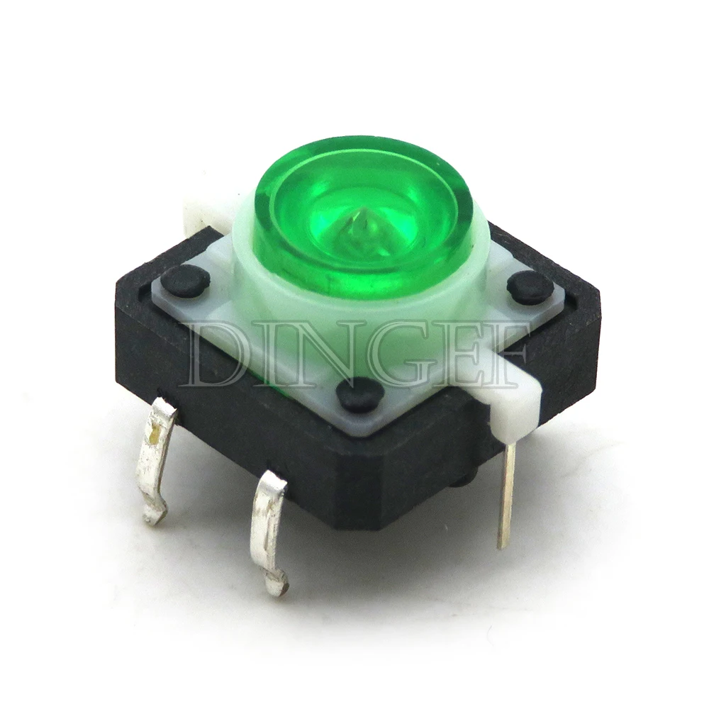 5PCS 12X12X7.3mm Tactile Push Button Switch Momentary Tact LED 5 Color 12*12*7.3mm 12*12*7.3 Red Green Blue Yellow White