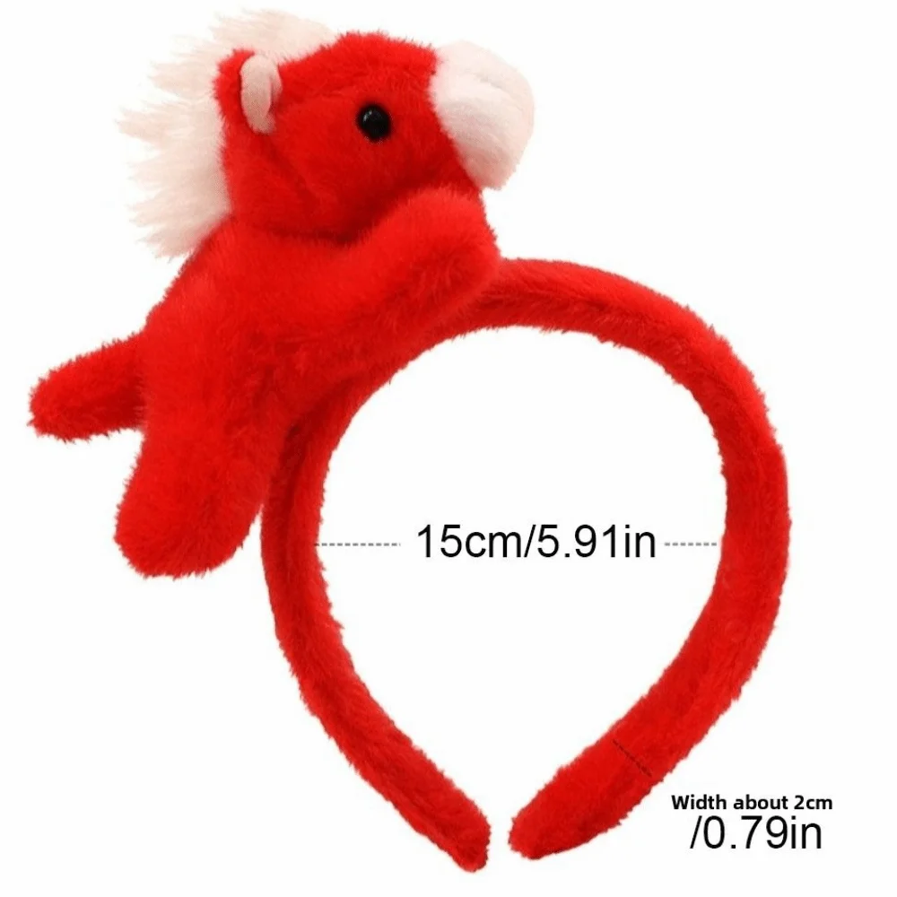 어린이 선물 만화 말 머리띠 포니 마스코트 2026 새해 머리띠 단색 새해 머리 장식 사진 소품