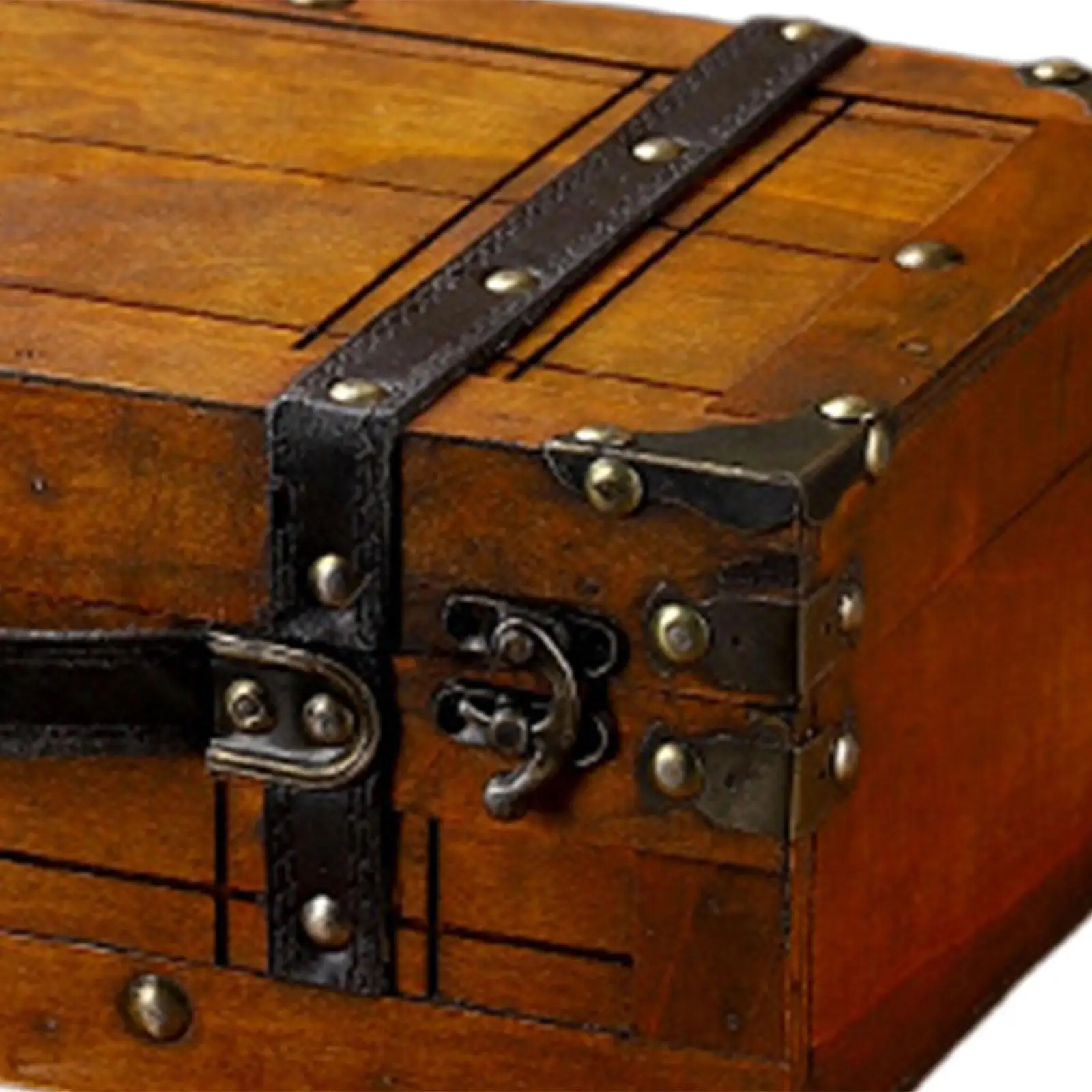 Classic Wooden Storage Suitcase with Handle for Keepsakes And Jewelry