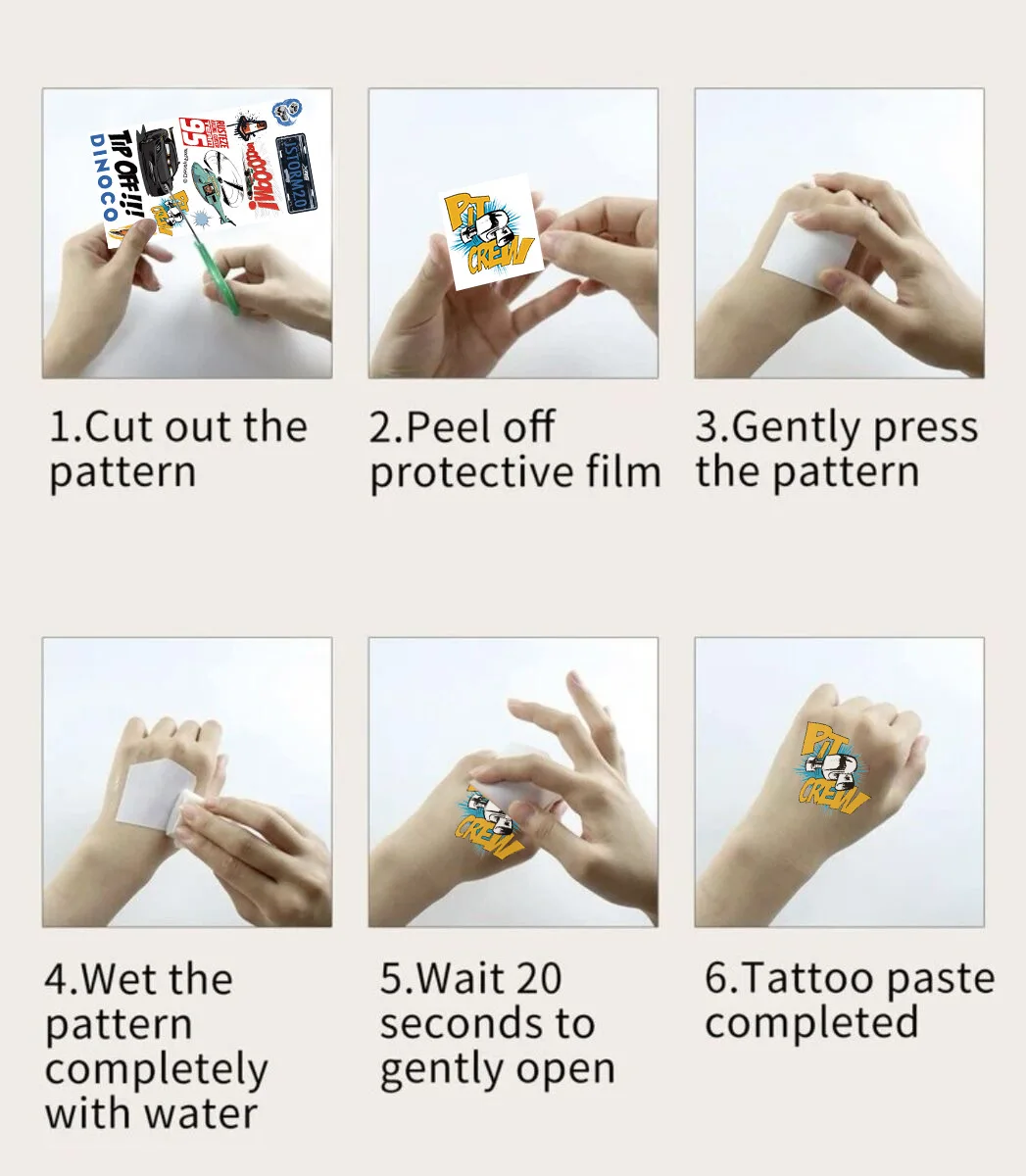 10 pièces dessin animé voitures tatouage autocollants Cool foudre McQueen tatouages temporaires autocollant Pack drôle enfants cadeau jouet Stiker