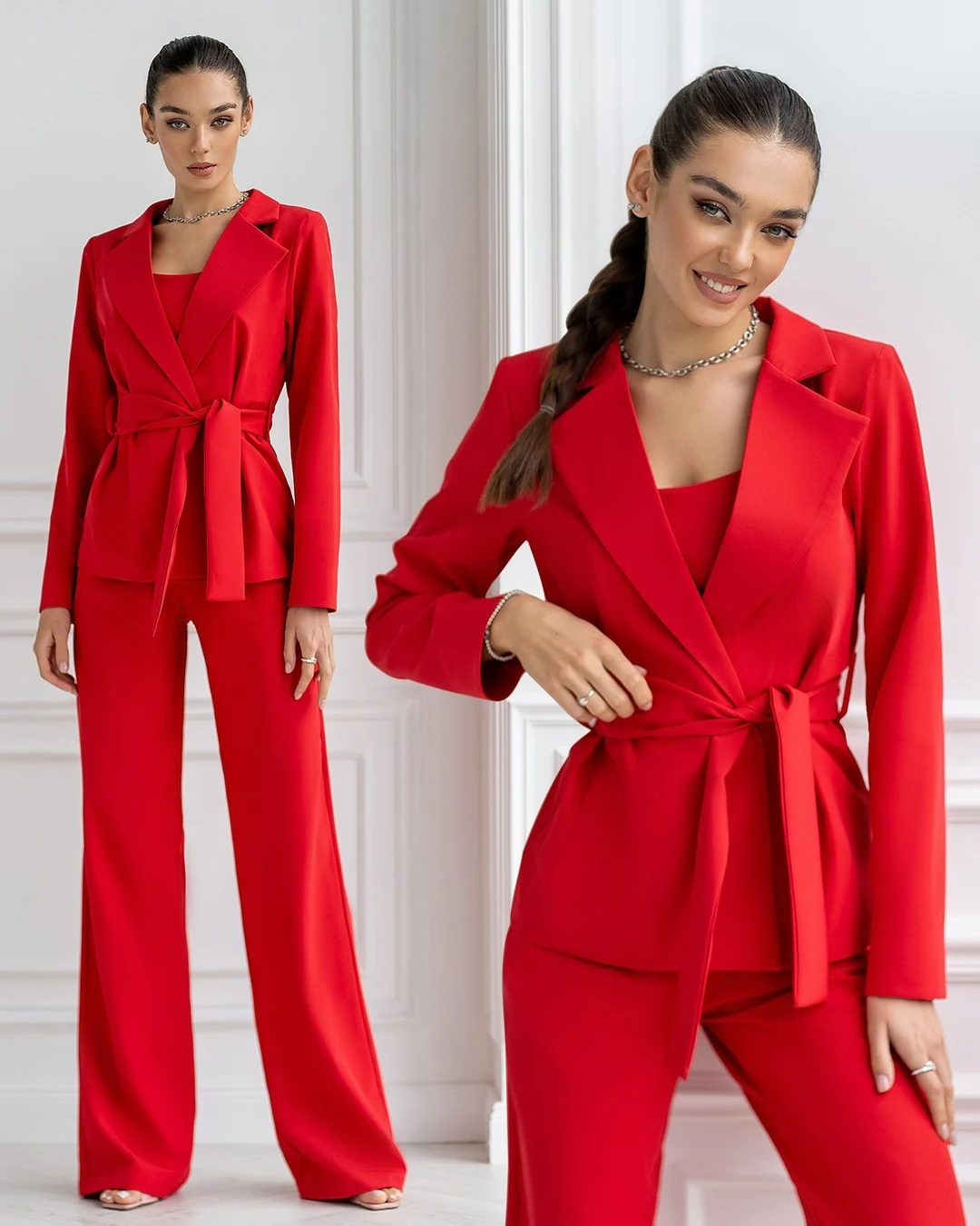 Lente Tailored Vrouwen Broek Past Pure Kleur Mode Dames Prom Formele Gast Wear Voor Bruiloft 2 Stuks