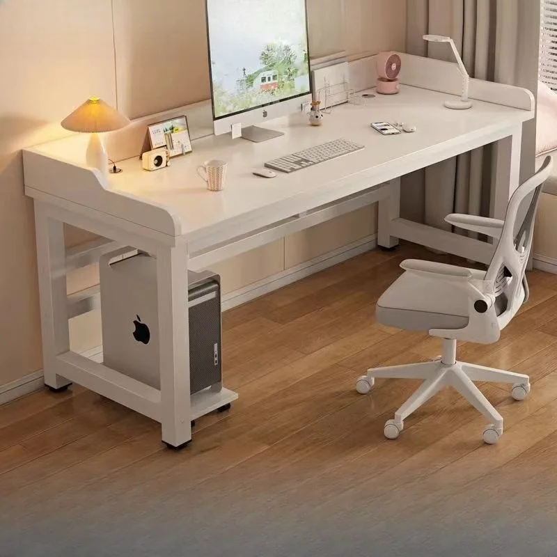 

Computer Desk Desktop Double Desk Student Home Bedroom Study Table with Baffle Simple Desk E-sports Table