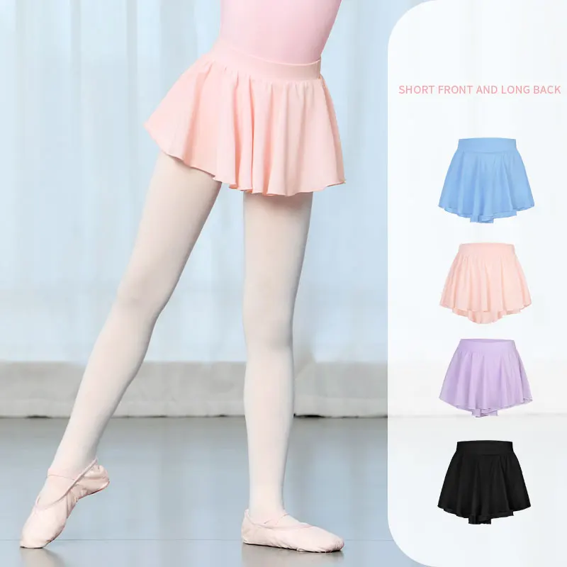 Girls Ballet Skirt Kids Chiffon Short Skirt Ballet Dance Skirts Elastic Waist Short Dance Skirt for Girls Irregular Tutu Skirt