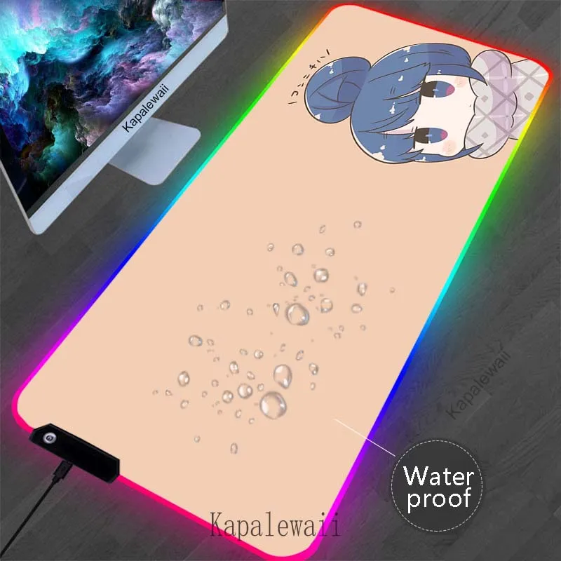 

RGB Backlit Yuru Camp Gamer Mouse Pad Waterproof Mousepads Locking Edge Mouse Mat Gaming Mousepad Keyboard Pads Tapis De Souris