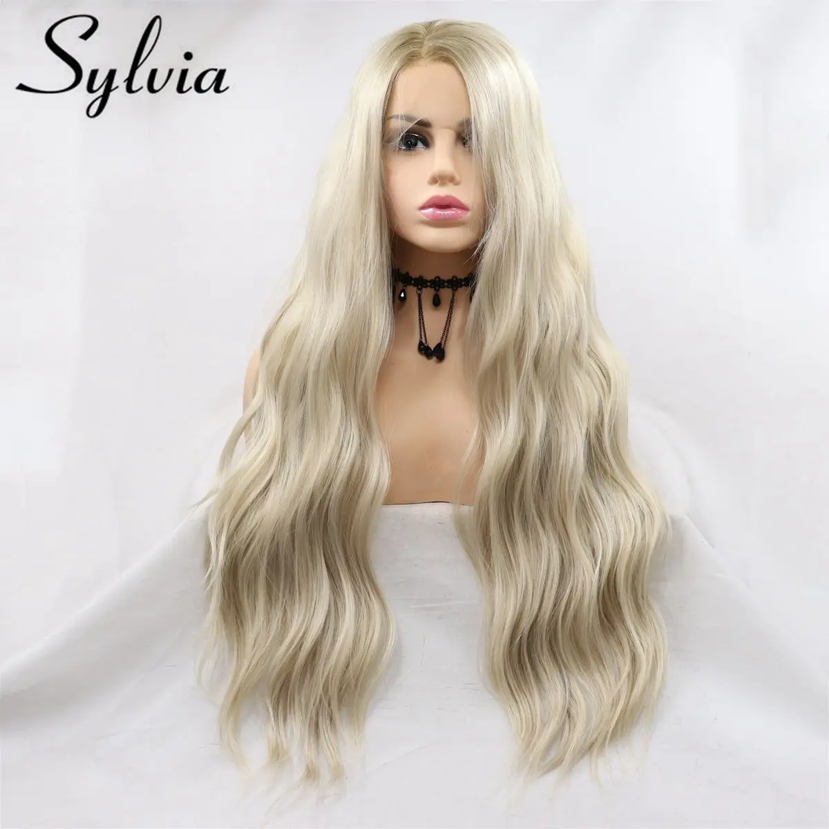 

Sylvia Mixed Blonde Ombre Synthetic Lace Front Loose Wave Wig Heat Resistant Fiber Long Brown Wigs