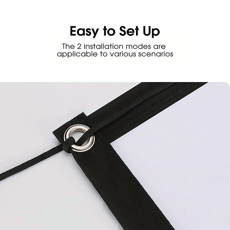 Portable high-definition projection screen 120 inches, foldable for easy carrying, mobile large screen