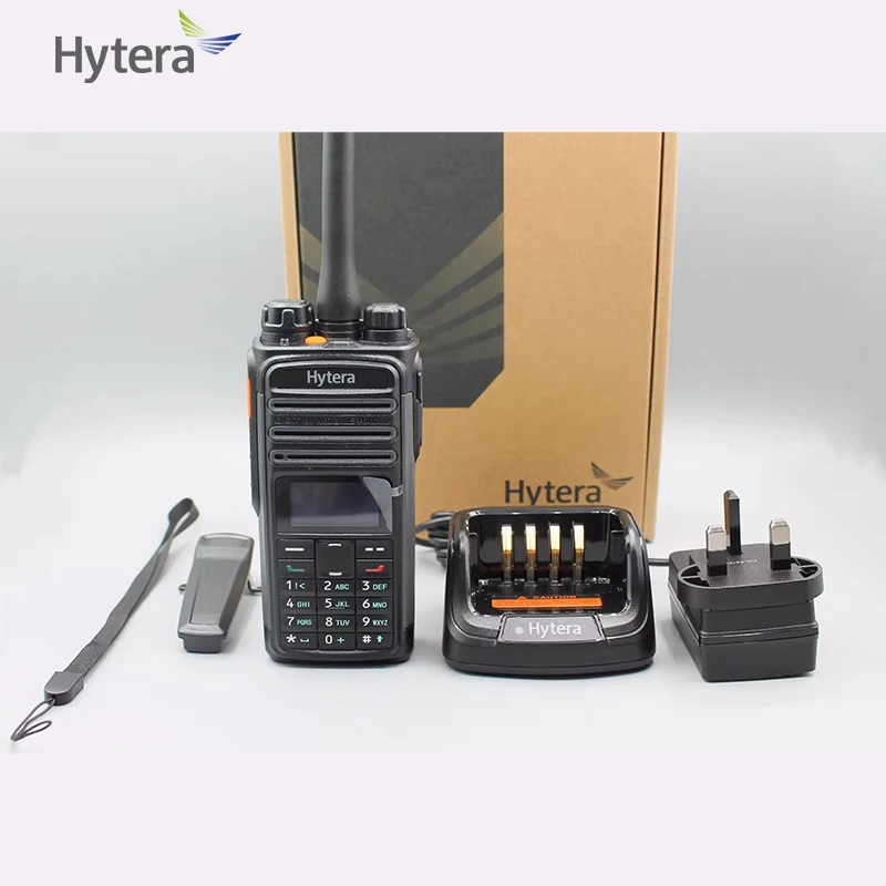 HYTERA-walkie-talkie de largo alcance, Radio Digital bidireccional con teclado completo, PD485, PD482, Pseudo Trunk, para seguridad, 2 piezas