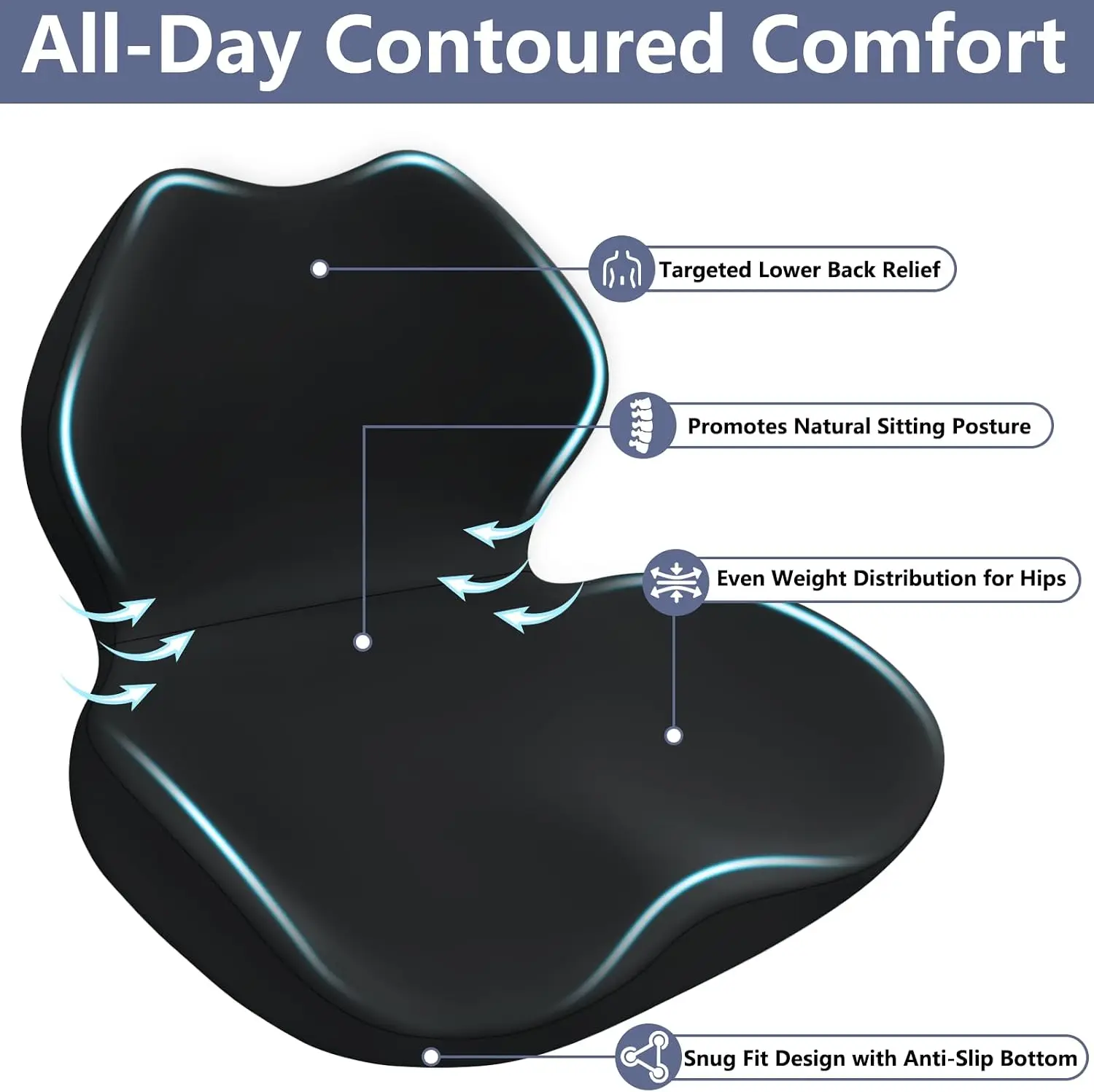 Memory Foam Car Seat Cushion with Lumbar Support Pillow,Driver Seat Cushion
