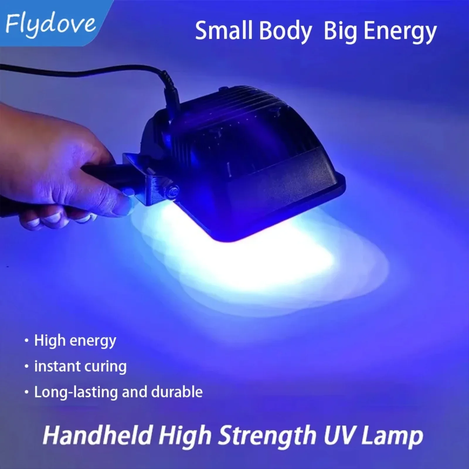 Flydove كريستال قطرة الغراء الراتنج طلاء الحبر المحمولة الأشعة فوق البنفسجية علاج مصباح مقبض ناعم حجم صغير طباعة لوحة لاصقة بدون ظل