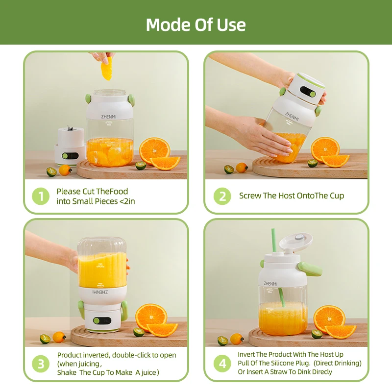 Portable Juicer, 33oz. Vessel, USB-C Rechargeable, Easy To Clean, Suitable For Juicing Fruits And Vegetable, image 5