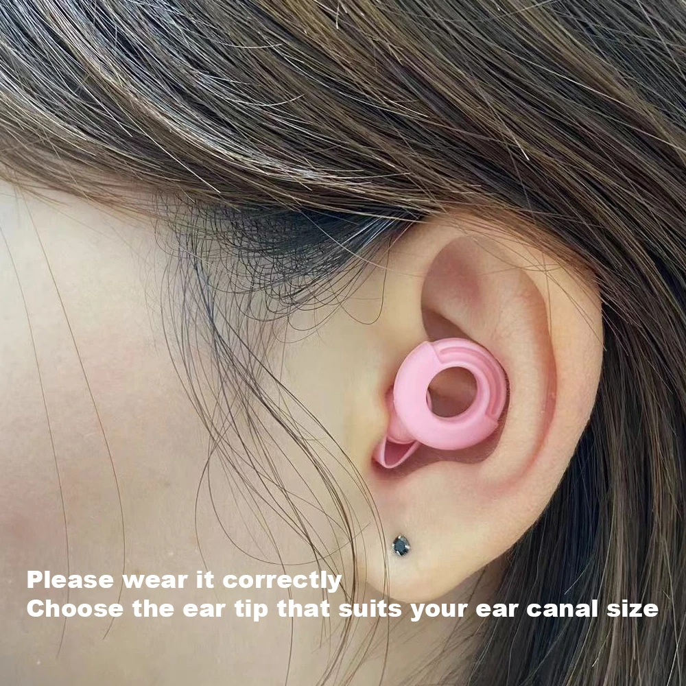 سدادات أذن من السيليكون قابلة لإعادة الاستخدام من HUAK - فائقة النعومة لتقليل الضوضاء وحماية السمع، 8 أطراف أذن في XS/S/M/L للنوم والسباحة