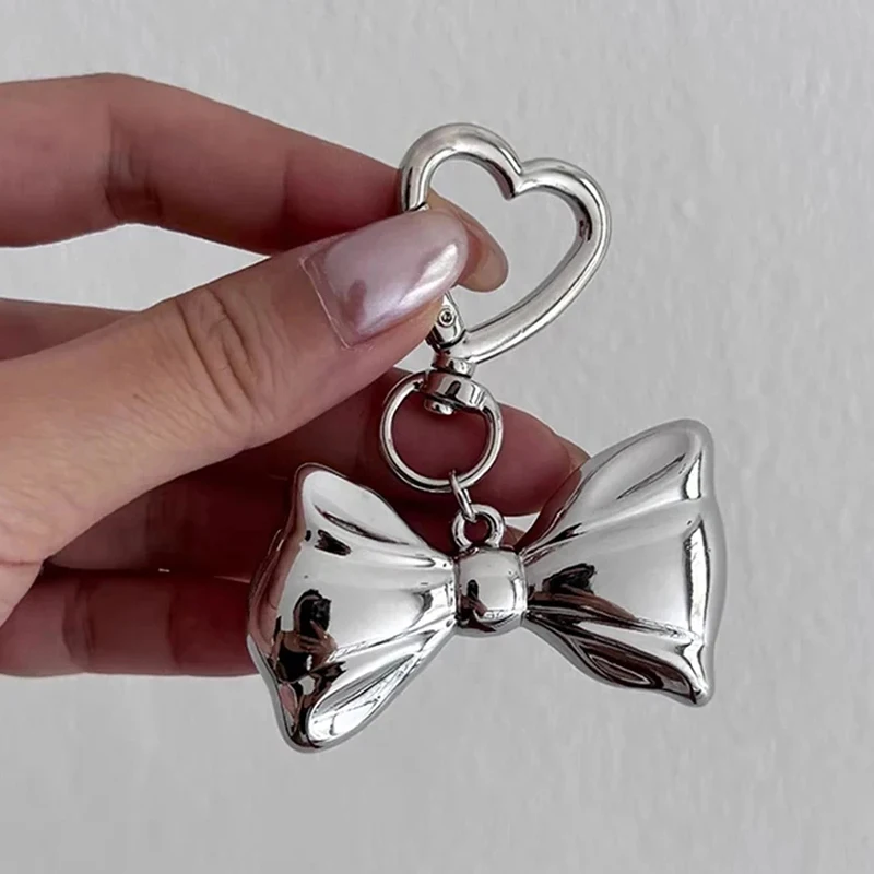 2025 Y2K dulce Punk llavero con lazo grande para mujeres niñas suave Metal corazón amor hebilla arco colgante bolsa accesorios de decoración
