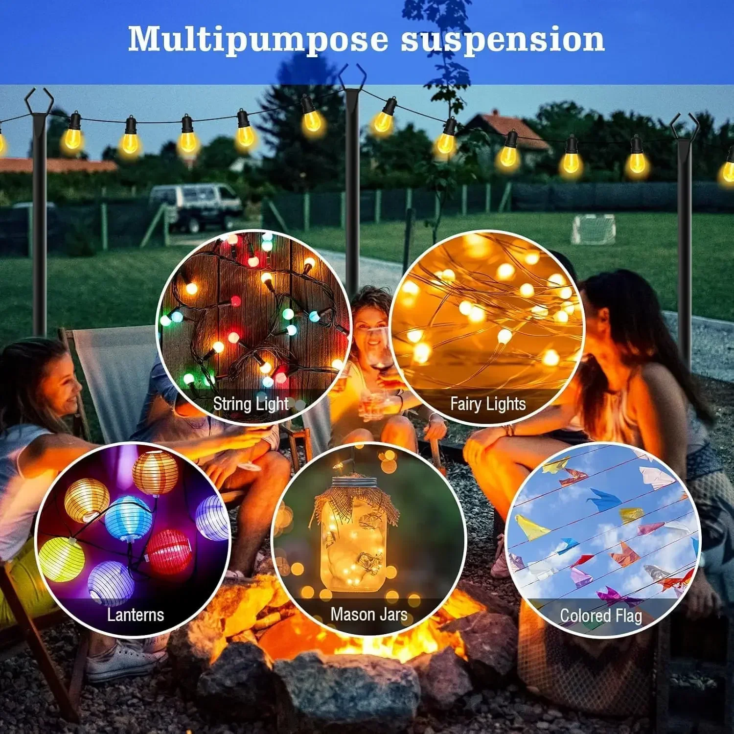 

[xmsj]10 Pack String Light ,10 Ft Metal Poles With Fork For Outdoor s,outdoor Fork,poles/post/