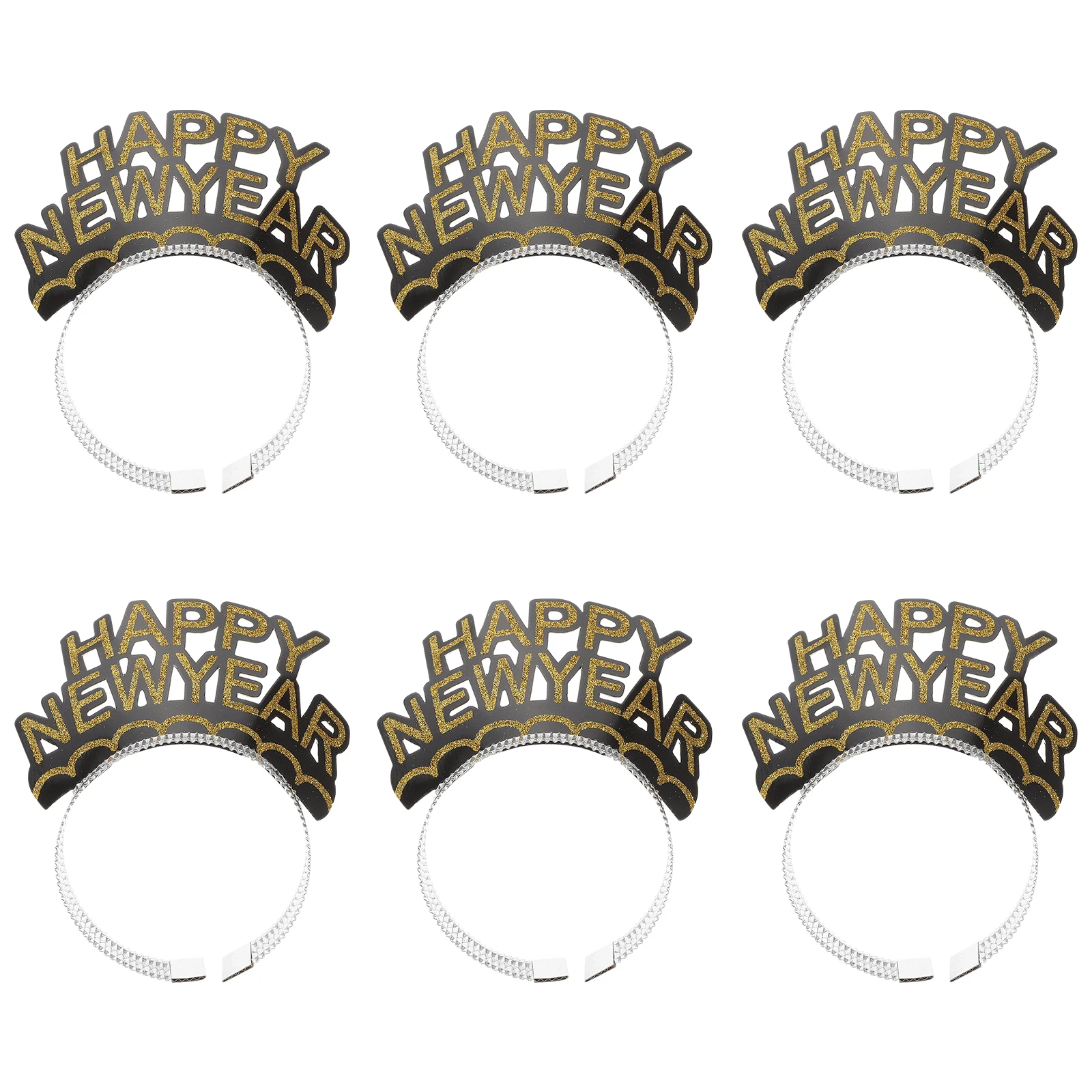 

6 Pcs New Year Headband Paper Accessories Happy New Year Decor Woman Bands Party Hats 2023 Supplies Favors Photo Props