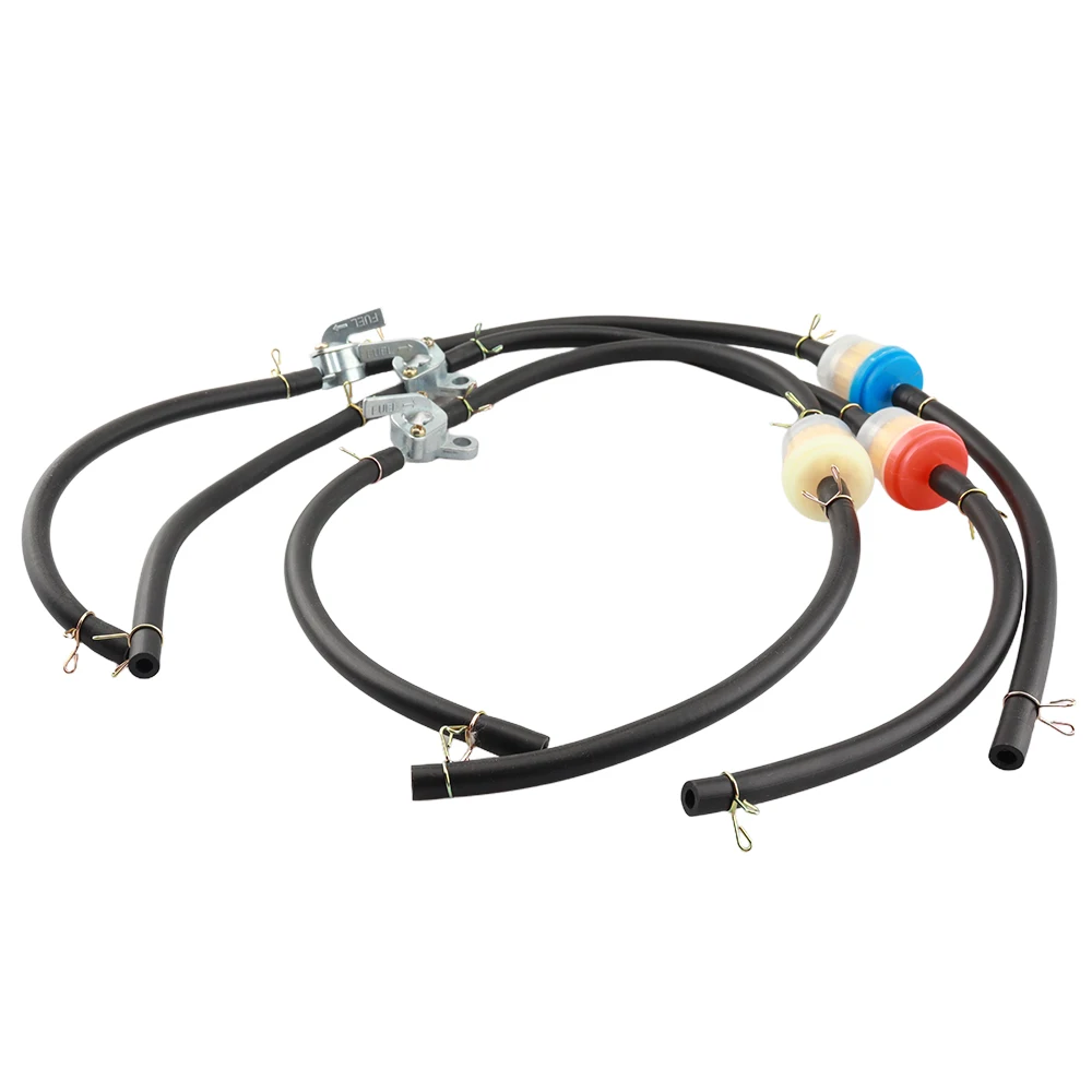 6mm Motorcycle Dirt Bike Pit ATV Scooter Fuel Tank Tap Switch with Inner Filter and Petrol Hose Tube Clips 50-200cc