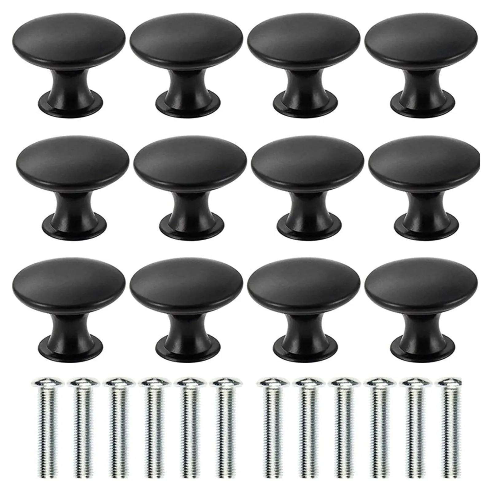 12pcs Black Single Hole Single Grain Small Handle Cabinet Door Handle for Shower Room Toilet Cabinet Kitchen Home Accessories