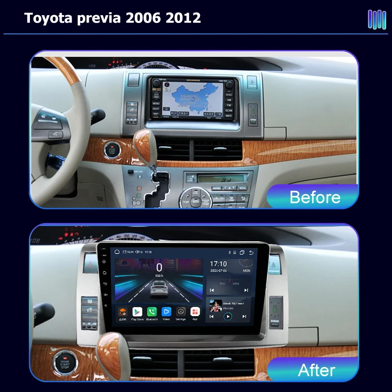 AI VOICE Android Car Radio Multimedia player for Toyota previa 2006 2012GPS Navigation Stereo Screen Video Tape Recorder Carplay