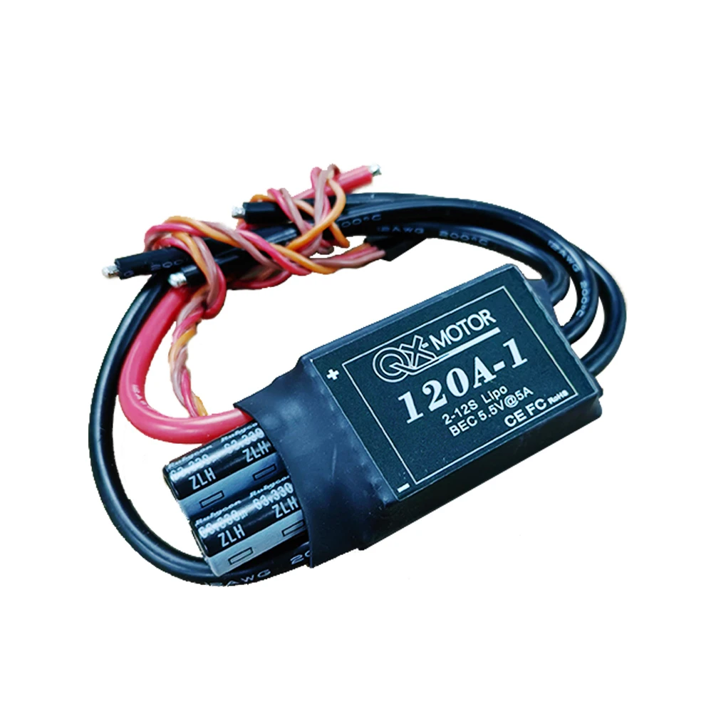 120A-1 ESC ad alta tensione 2 ~ 12s 120A ESC con 5.5v/5a BEC per accessori giocattolo per aereo modello Brushless Moto EDF