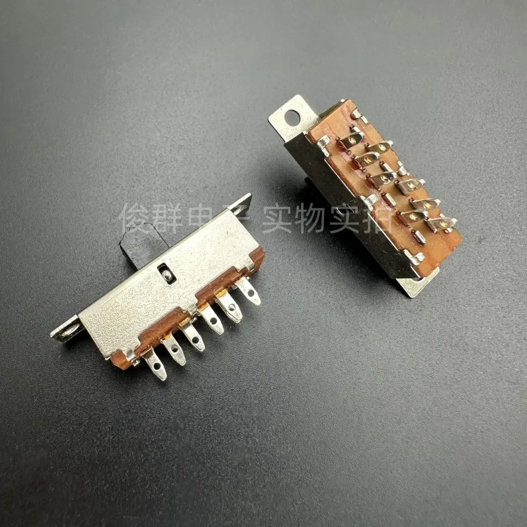 20pcs/ SS23F17G6 sliding toggle switch power supply in-line double row 8-foot hole foot 3-speed push handle height 6mm