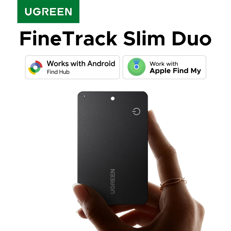 【Dual System Compatibility】Smart Finder For Apple Find My (iOS) & Find Hub App (Android) 5-Year Battery Bluetooth Tracker Card