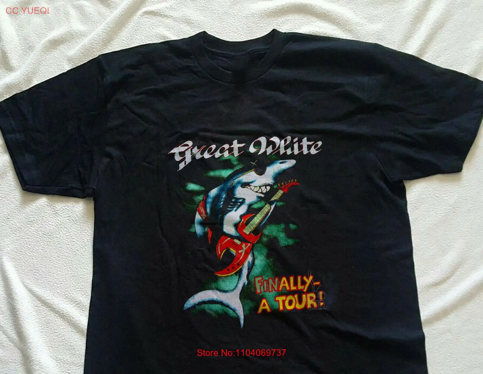 GREAT WHITE BITE BACK Tour Band Concert 1987 Unisex Black Men T-shirt S-234XL E5