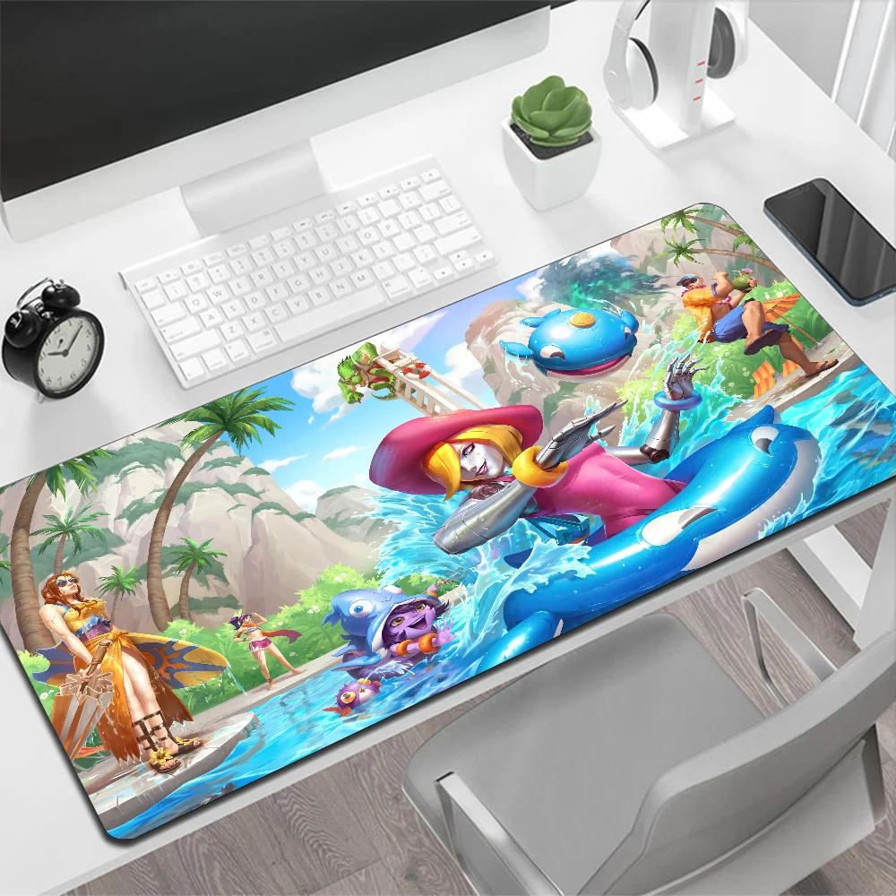 League of Legends Pool Party Skin Large Mouse Pad Gaming Mouse Pad PC Gamer Computer Mouse Mat Big Mousepad Keyboard Desk Mat