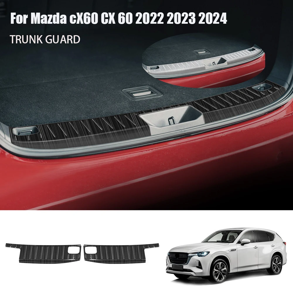 Rear Bumper Protector Guard For Mazda CX60 CX 60 2022 2023 2024 Anti Scratch Trunk Door Sill Protector Cover Pedal Trim Sty L5F5