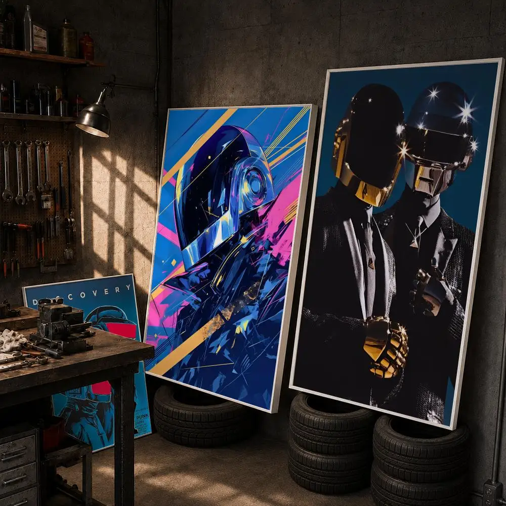 Music Rock Band D-Daft Punk Poster HD Wall Art Home Decor Waterproof Print Bedroom Garage Party Gift