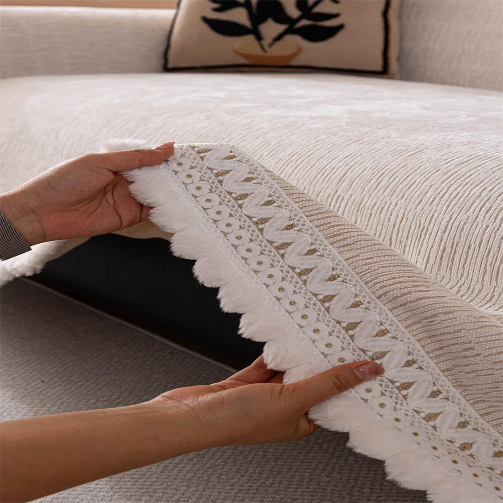 2026 Retro French Style Light Luxury Sofa Cover Universal Non-Slip All-Season Fabric High-Quality Sofa Slipcover Anti-Cat
