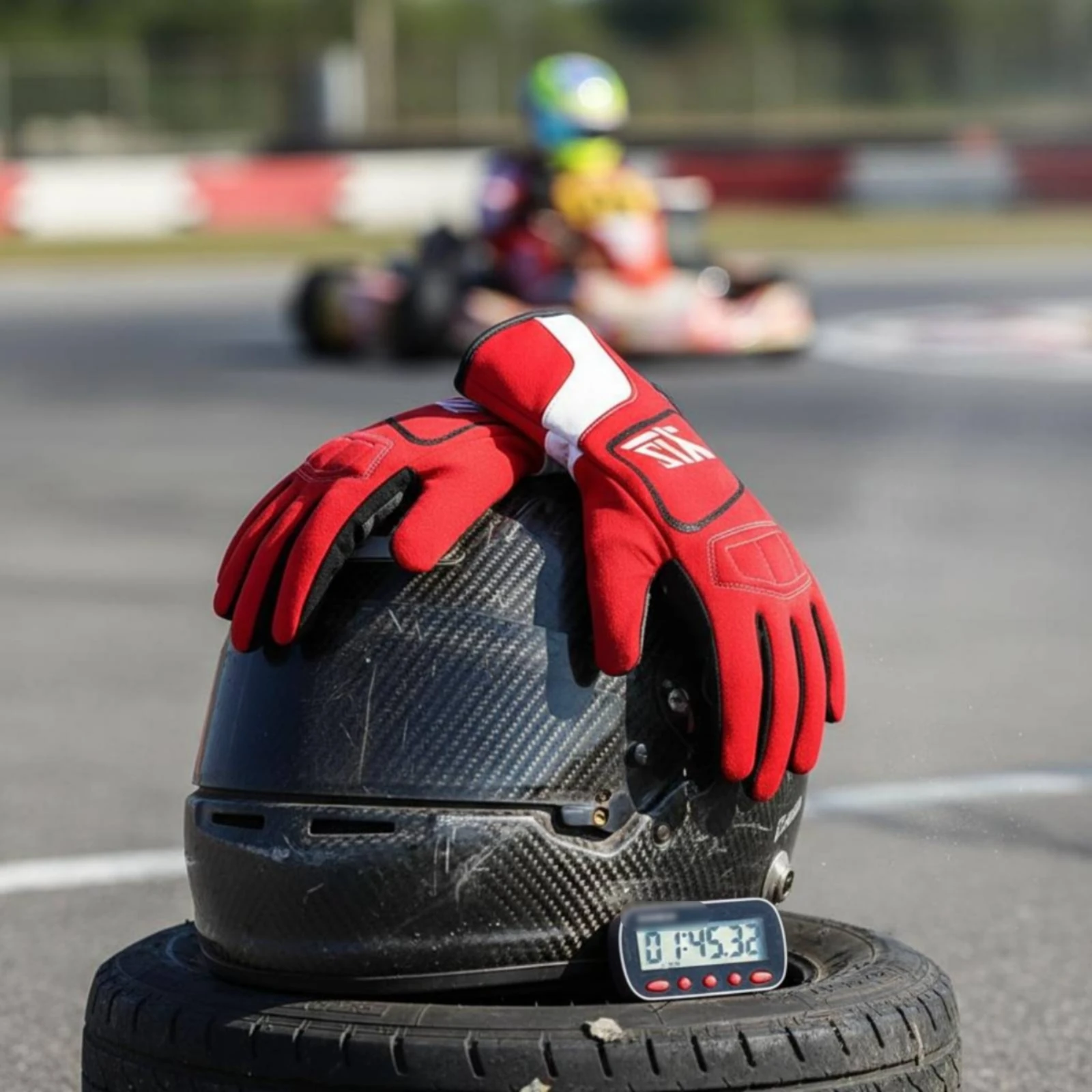 

Karting Racing Gloves Shock-Absorbing Kart Racing Gloves Safeguarding Gear Breathable Abrasion Resistant for Drivers