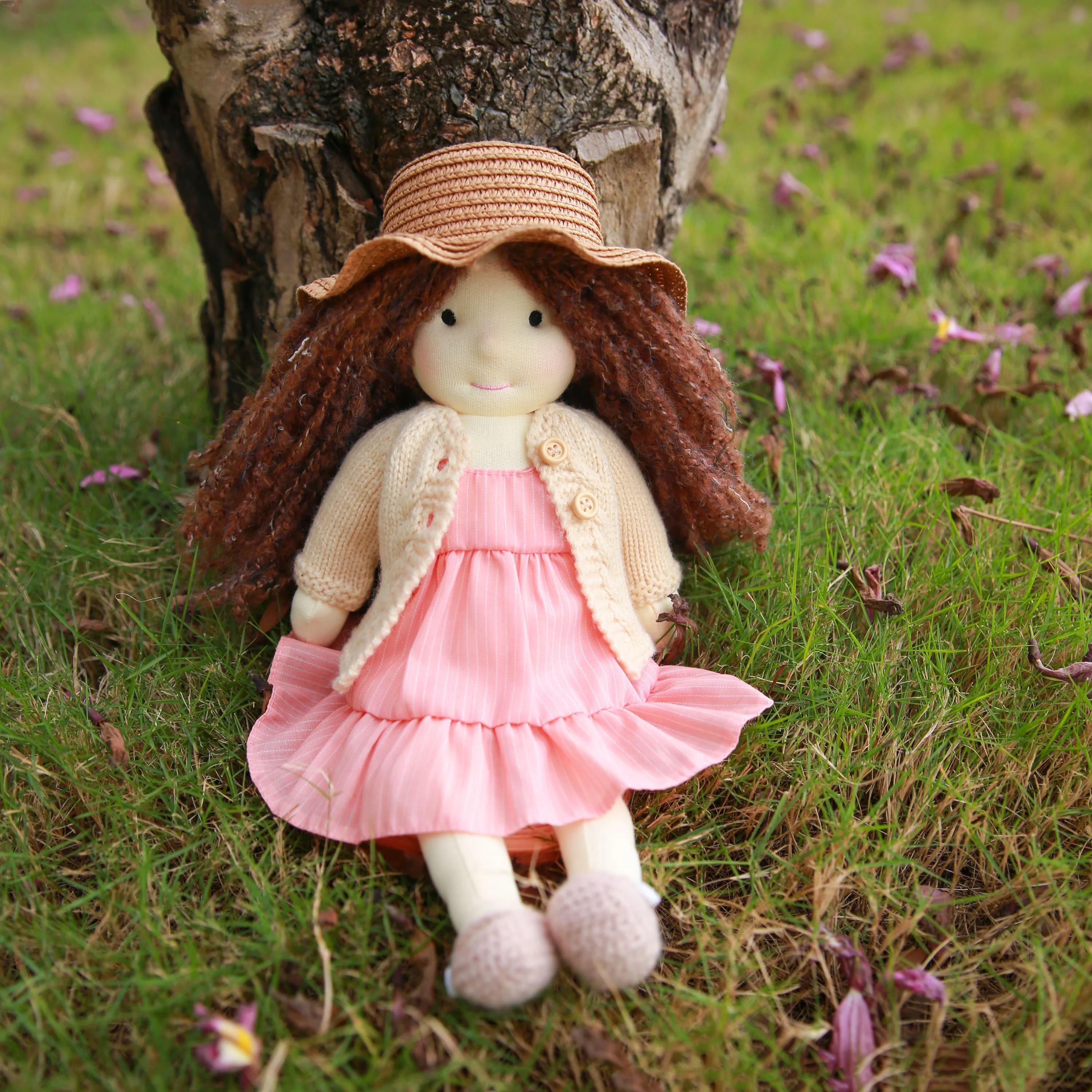 

BlissfulPixie Handmade Doll -Kristy 12" Waldorf Doll Birthday Gift for Girl Soft Rag Doll Stuffed Collectible Doll