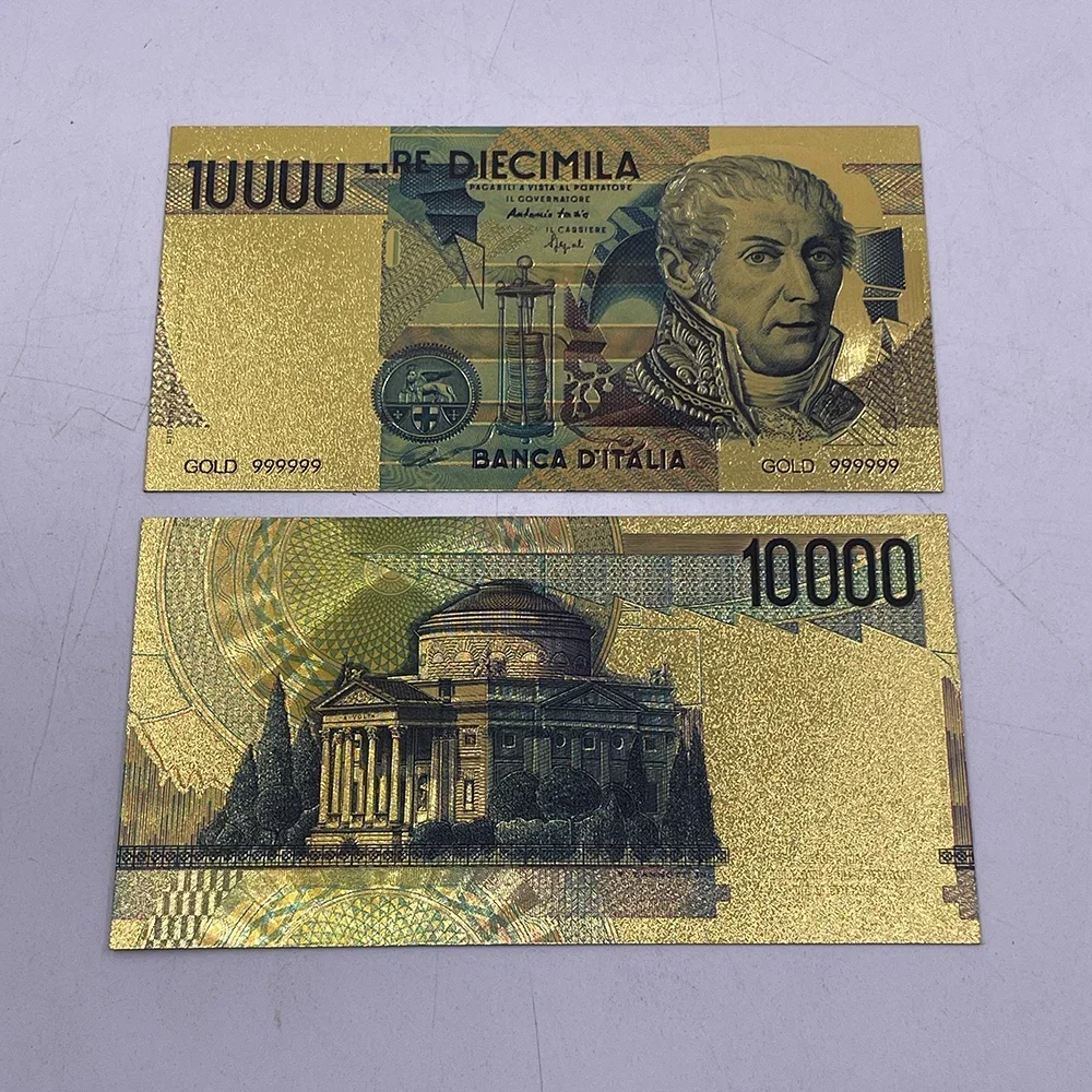 أوراق نقدية إيطالية برقائق ذهبية ، نقود يورو ، هدية تذكارية ، هدايا تذكارية للسفر ، هدية للجمع ، ليرة إيطالية ، وصول جديد