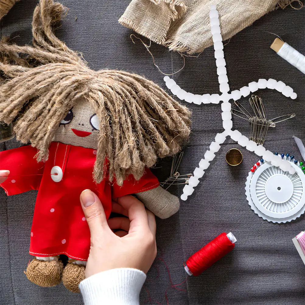 3 Piezas de Cuerpo de Plástico con Articulaciones Móviles y Relleno de Algodón para Manualidades, Accesorios para Cabeza y Extremidades, Cuerpo Completo para Marionetas